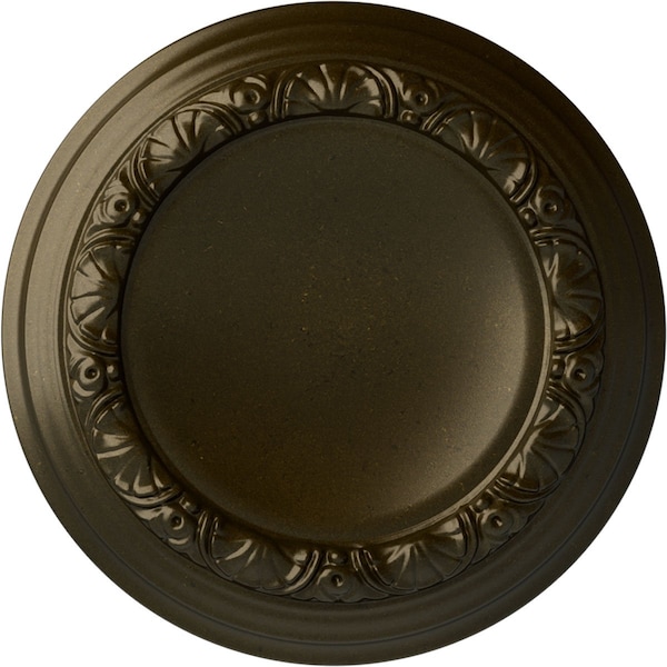 Ekena Millwork Carlsbad Ceiling Medallion (Fits Canopies up to 7 7/8"), Hnd-Painted Green Gold, 12 1/2"OD x 1 1/2"P CM12CAGGS - main